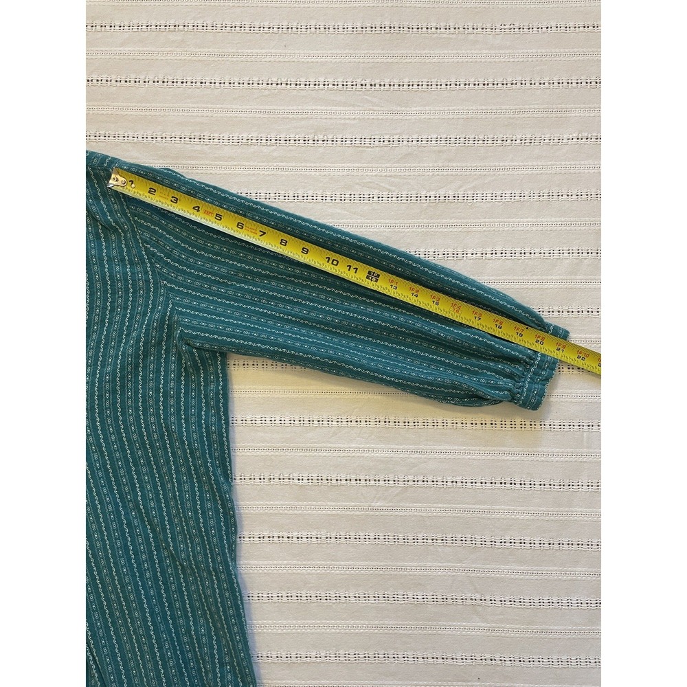 L.L. Bean Dobby Pintuck‎ Nightgown. Size XL Petite Teal/White 100%Cotton Granny - Picture 10 of 10